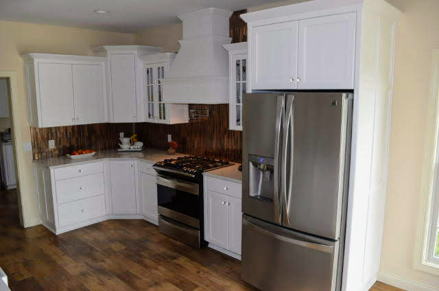 Painted cabinets - flat panel - full overlay - Cambria quartz countertops